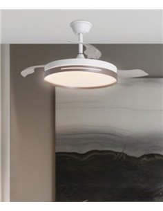 Togo ceiling fan with light - AJP - 3 retractable blades, LED dimmable