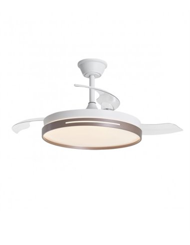 Mini Togo ceiling fan with light - AJP - Folding blades, coffee finish DC fan