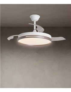 Mini Togo ceiling fan with light - AJP - Folding blades, coffee finish DC fan