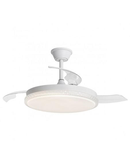 Zafir ceiling fan with light - AJP - Folding blades, 6 speeds