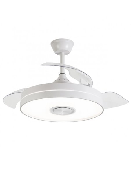 Enio ceiling fan with light - AJP - Ceiling fan with RGB light, retractable blades