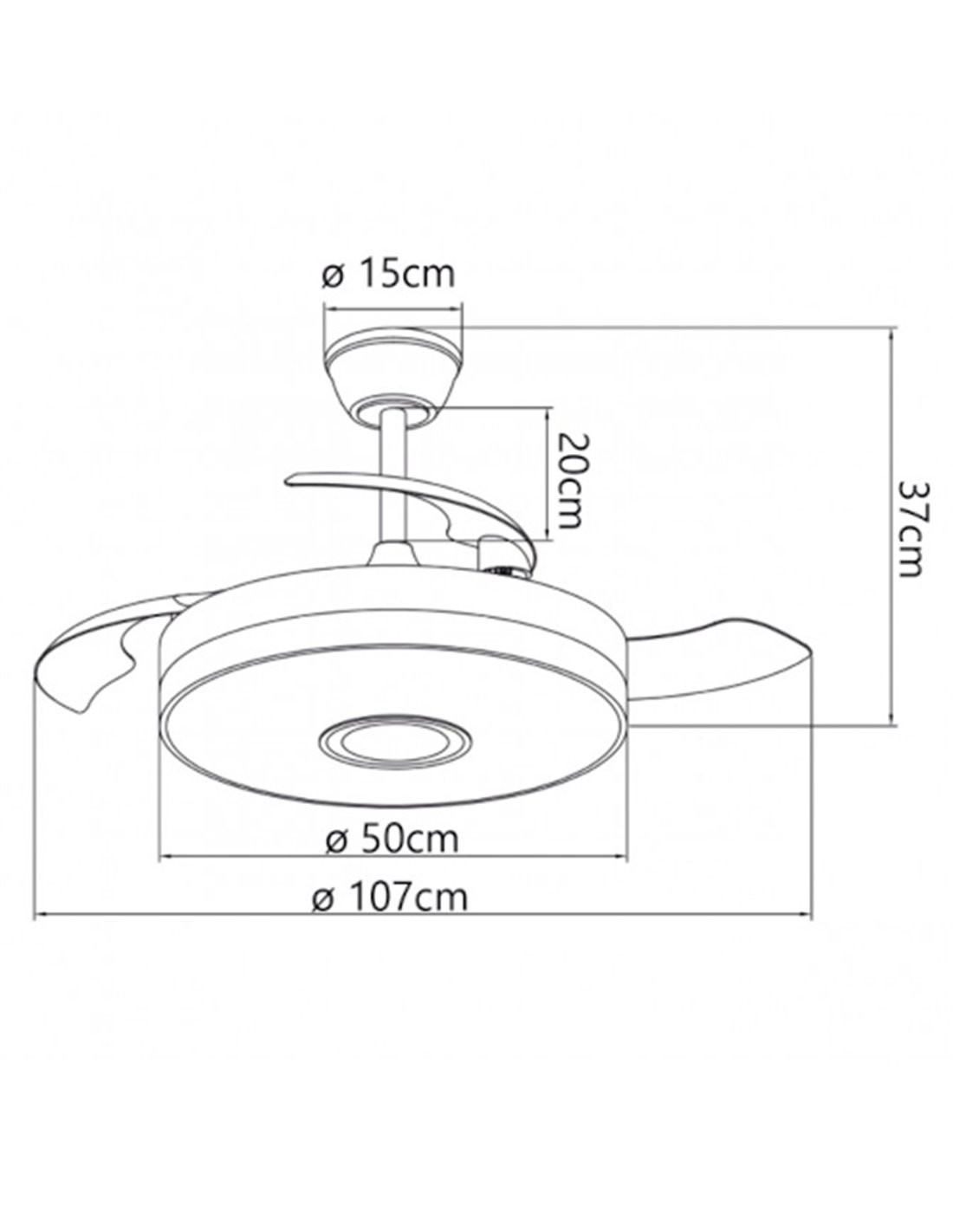 Enio ceiling fan with light - AJP - Black DC fan with folding blades, 6 speeds Enio ceiling fan with light - AJP - Black DC fan with folding blades, 6 speeds