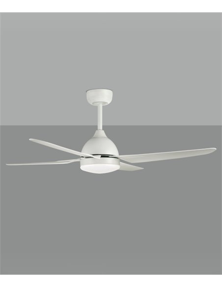 Barine ceiling fan with light - ACB - White, dimmable LED fan