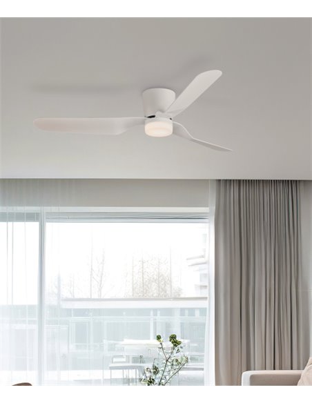 Brisa ceiling fan with light - ACB - White fan, DC motor