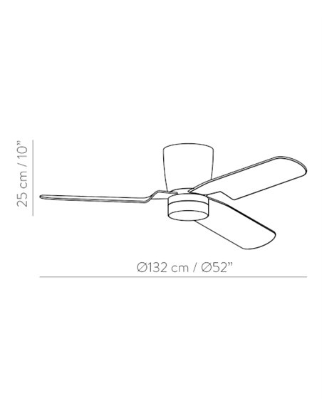 Brisa ceiling fan with light - ACB - White fan, DC motor