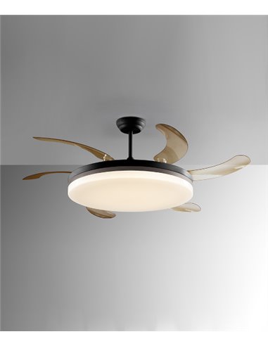 Vento ceiling fan with light - Schuller - Retractable blades, 6 speeds