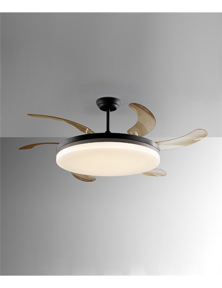 Vento ceiling fan with light - Schuller - Retractable blades, 6 speeds