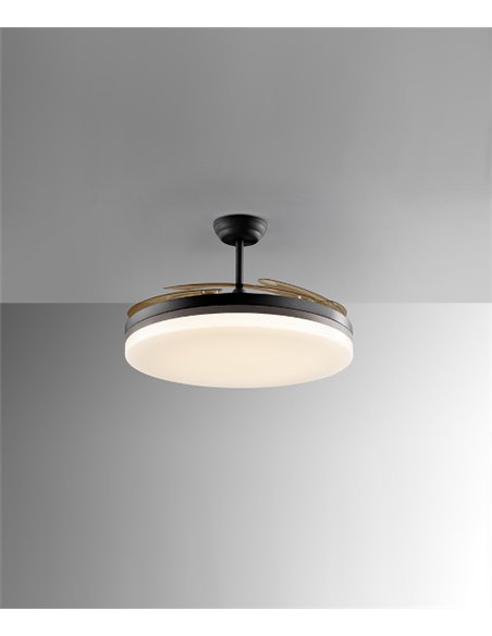 Vento ceiling fan with light - Schuller - Retractable blades, 6 speeds
