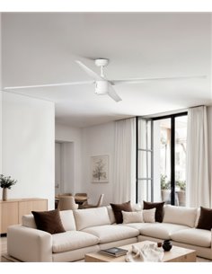 Attos LED white ceiling fan – Faro – With DC motor + Remote control, 213 cm