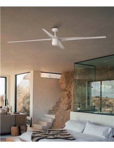 Attos SMART white ceiling fan with light – Faro – With DC motor + Remote control, 213 cm