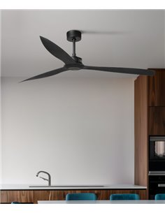 Just Fan SMART ceiling fan - Faro - DC motor matt black fan without light