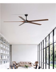 Bigwood 20 XL ceiling fan - Faro - FSC walnut wood blades
