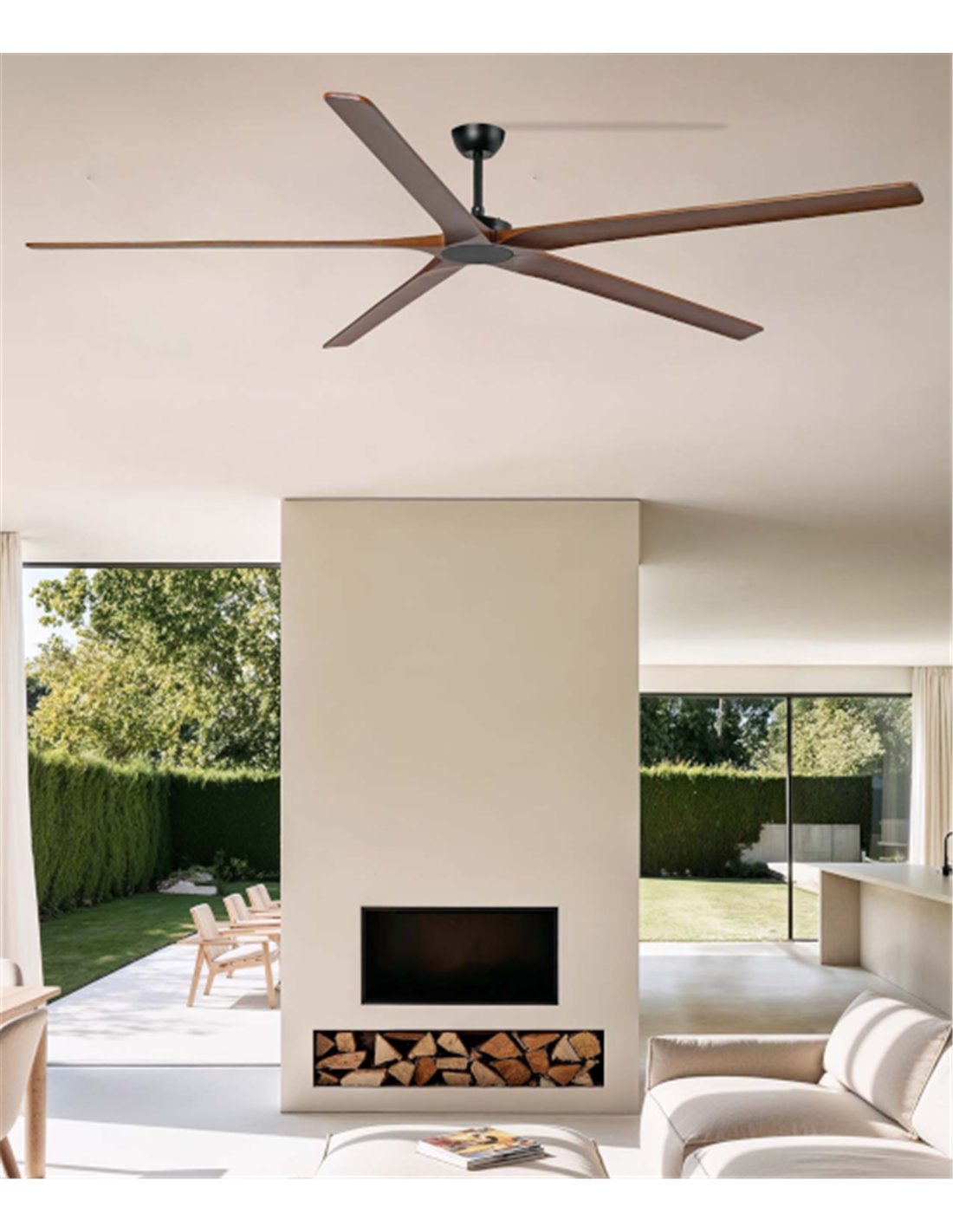 Bigwood 24 XXL ceiling fan - Faro - FSC walnut wood blades, DC motor Bigwood 24 XXL ceiling fan - Faro - FSC walnut wood blades, DC motor