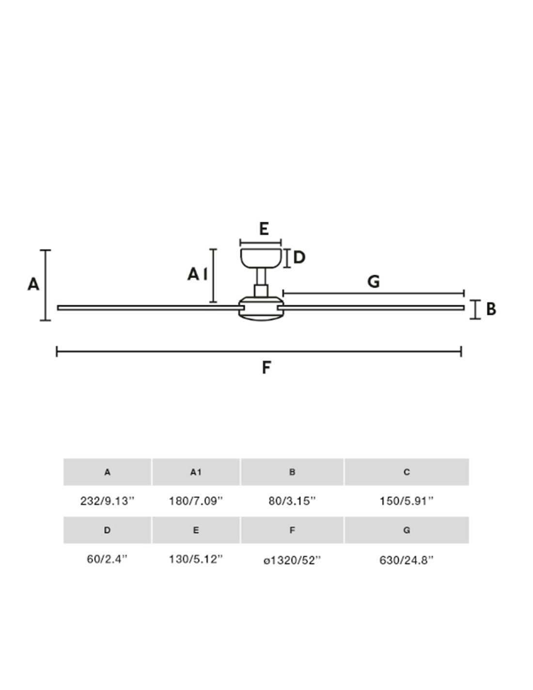 Rudder L ceiling fan - Faro - Reversible black / walnut blades Rudder L ceiling fan - Faro - Reversible black / walnut blades