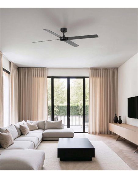 Rudder L ceiling fan - Faro - Reversible black / walnut blades Rudder L ceiling fan - Faro - Reversible black / walnut blades
