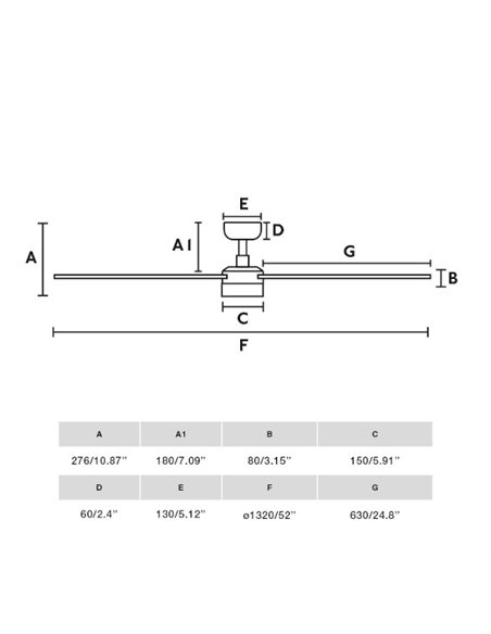 Rudder LED ceiling fan with light - Faro - Reversible black / walnut wooden blades