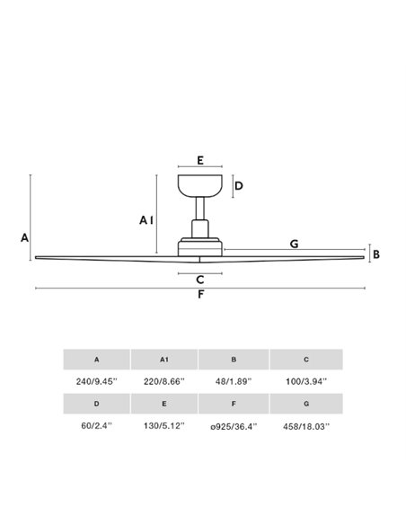 Klim Smart S ceiling fan without light - Faro - Pine DC fan