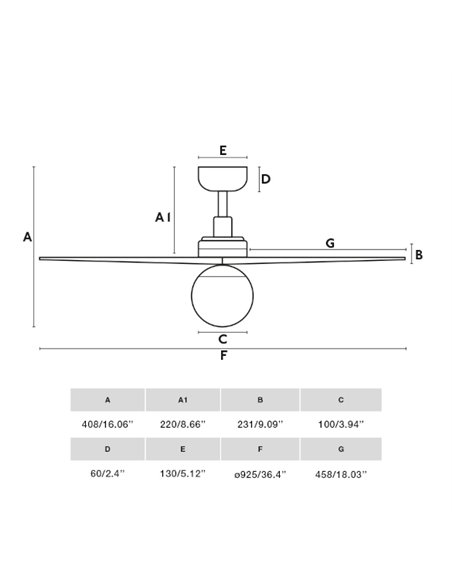 Klim Smart S ceiling fan with light - Faro - Modern DC fan, pine blades