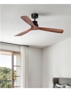 Lantau L ceiling fan without light - Faro - Dark walnut DC fan