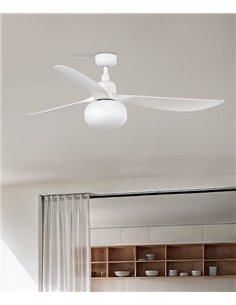 Outwood L Tuya ceiling fan with light - Faro - Smart white fan suitable for outdoor use