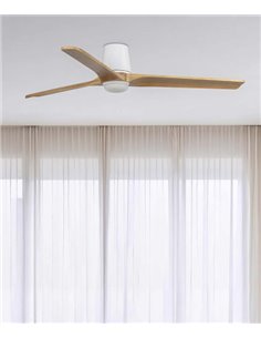 Heywood Tub LED L ceiling fan with light - Faro - Pine DC Fan