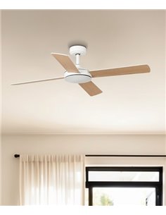 Mallorca Smart L ceiling fan - Faro - Reversible white/maple blades
