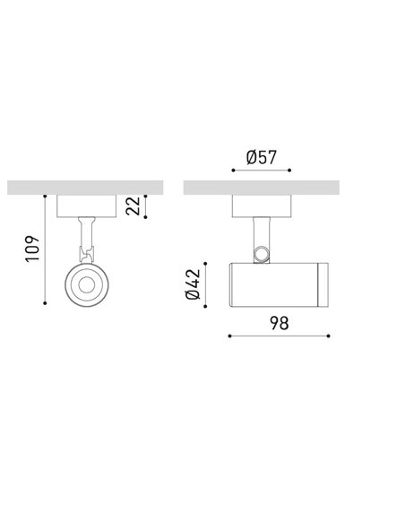 Coco Surface Super Shot ceiling spotlight - Arkoslight - Adjustable LED floodlight