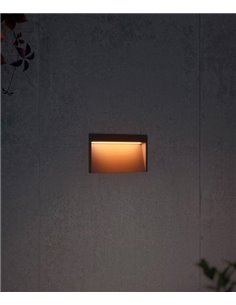 Slim outdoor wall recessed light - Arkoslight - Indirect garden lighting