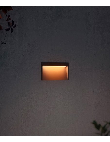 Slim outdoor wall recessed light - Arkoslight - Indirect garden lighting