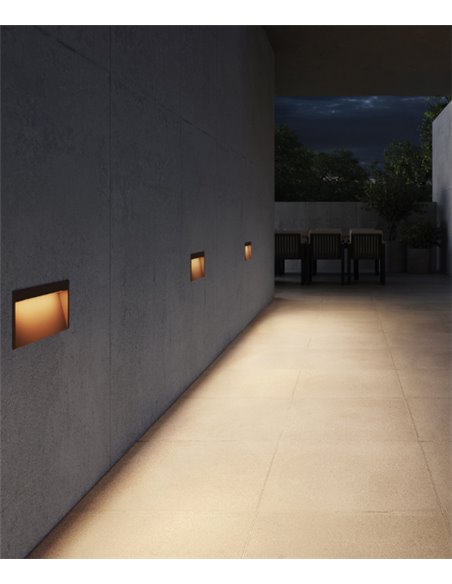 Slim outdoor wall recessed light - Arkoslight - Indirect garden lighting