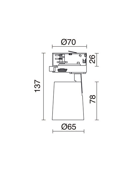 Ten track projector tilt - Novolux Lighting - Surface-mounted adjustable light