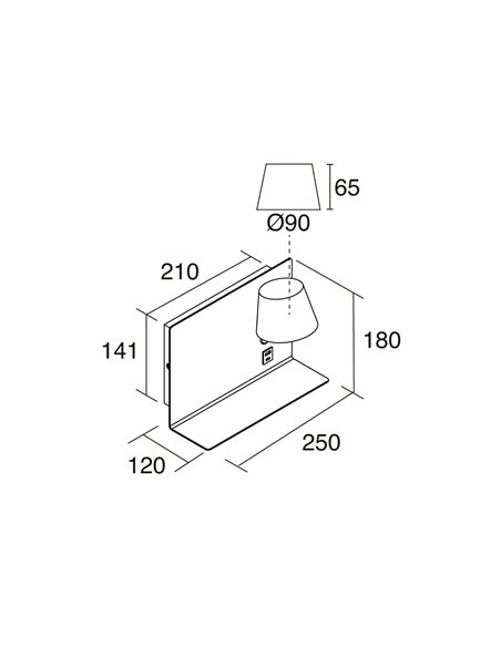 Serene Left wall light - Novolux Lighting - Reading light with tray