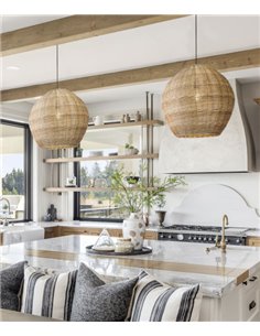 Natural ceiling pendant - Novolux Lighting - Boho chic light with wicker shade