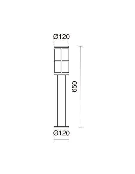 Lug outdoor bollard - Novolux Lighting - Industrial design, 65 cm