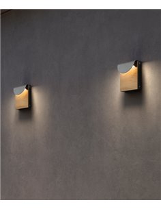 Dion outdoor wall light - Novolux Lighting - Anthracite lamp with decorative panels