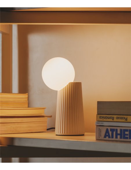 Land table lamp - Milan - Ceramic lamp and 2 glass spheres