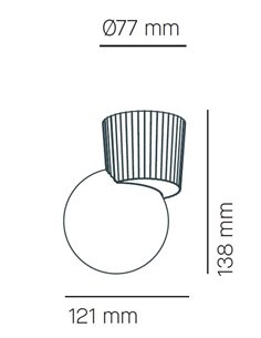 Land wall/ceiling light - Milan - Ceramic and blown glass lamp