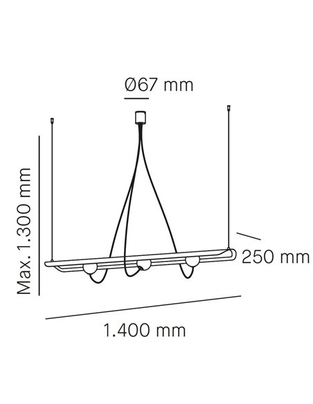 Wire pendant light - Milan - Modern and original design hanging light