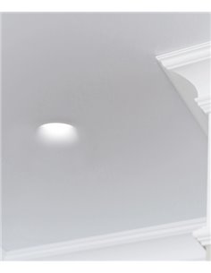 White finished plasterboard recessed light Ø 13 cm – Len Round M trimless Indeluz – Novolux