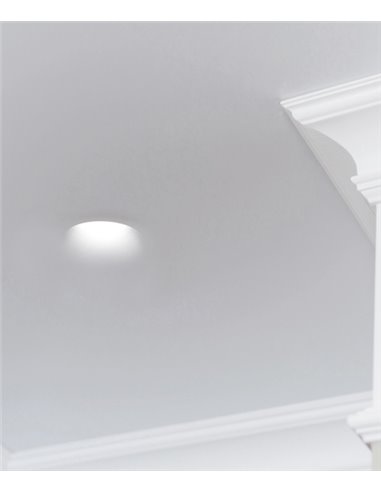 White finished plasterboard recessed light Ø 13 cm – Len Round M trimless Indeluz – Novolux