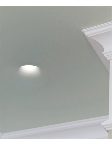 White finished plasterboard recessed light Ø 13 cm – Len Round M trimless Indeluz – Novolux