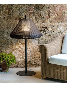 Saigon outdoor floor lamp - Faro - Synthetic wicker lampshade