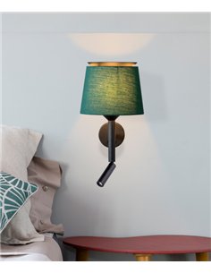 Savoy wall light with reader - Faro - Reading lamp, double switch
