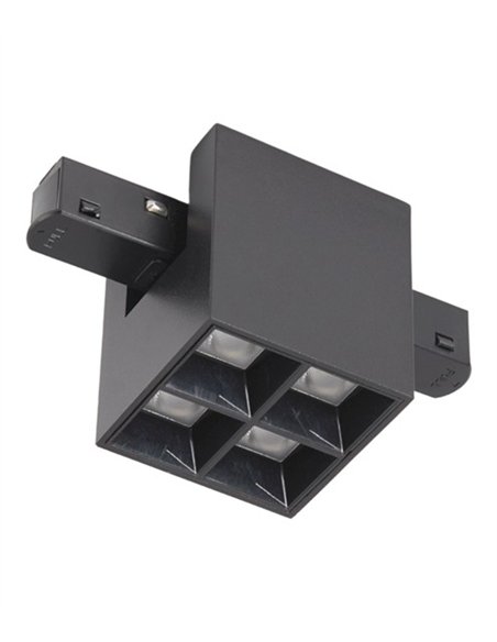 R12 magnetic track spotlight - Conalux - Square black spotlight