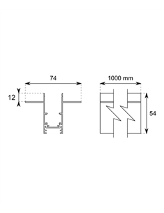 Ric plaster-in recessed magnetic track - Conalux 2