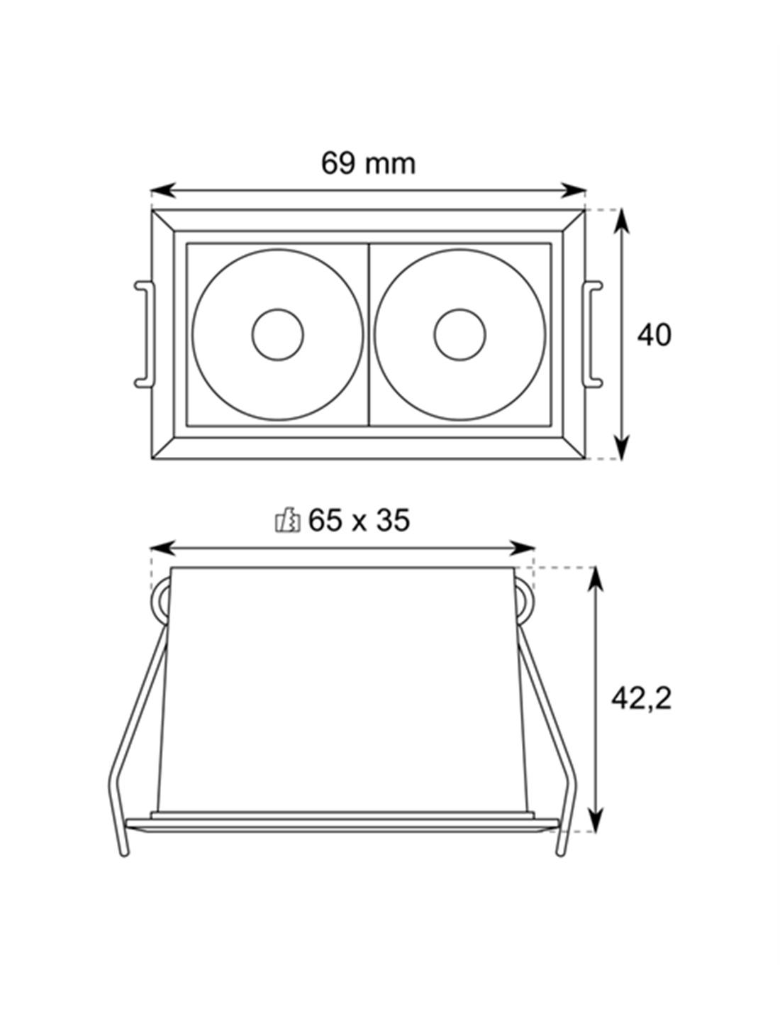 Dot recessed spotlight - Conalux - Square LED ceiling light Dot recessed spotlight - Conalux - Square LED ceiling light