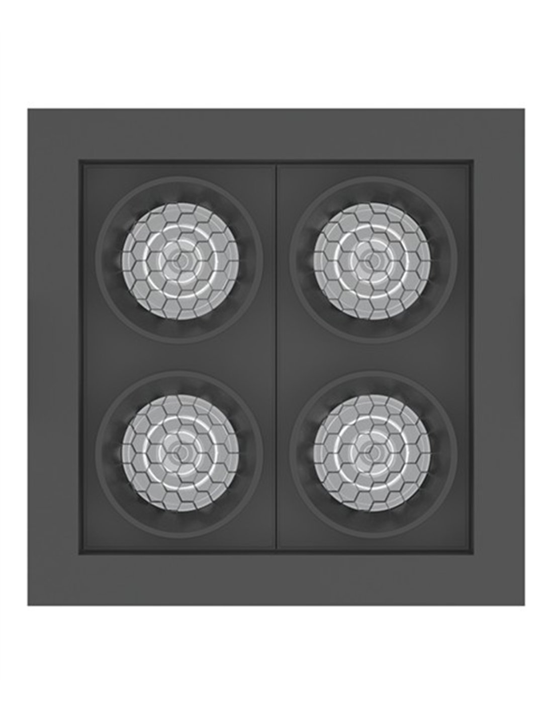 Hera Q1 recessed ceiling light - Conalux - Black square design, 4 spotlights Hera Q1 recessed ceiling light - Conalux - Black square design, 4 spotlights