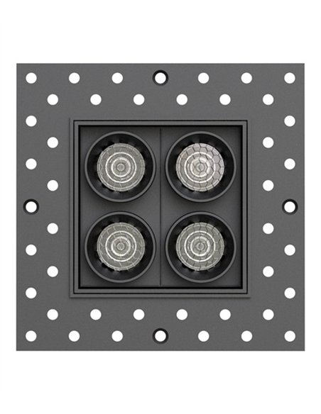 Hera QEP recessed ceiling light - Conalux - Black square design with 4 spotlights Hera QEP recessed ceiling light - Conalux - Black square design with 4 spotlights