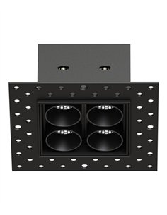 Hera QEP recessed ceiling light - Conalux - Black square design with 4 spotlights