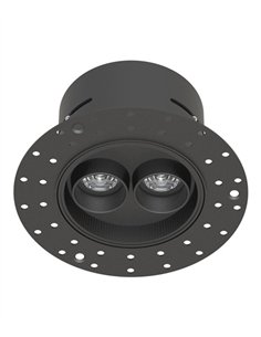 Hera REP 12W recessed ceiling light - Conalux - Black round lamp, 2 spotlights